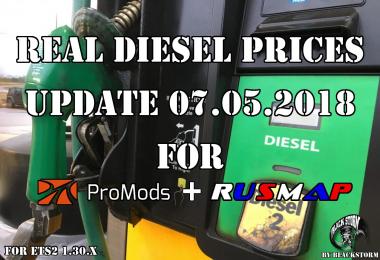 Real Diesel Prices for Promods Map v2.26 & RusMap v1.8 (07.05.2018)