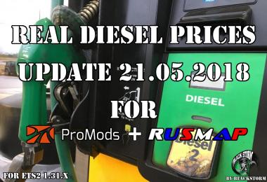 Real Diesel Prices for Promods Map v2.27 & RusMap v1.8