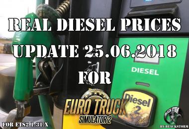 Real Diesel Prices for ETS2 map (Updated 25.06.2018)