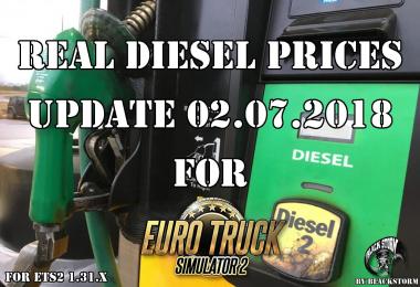 Real Diesel Prices for ETS2 map (update 02.07.2018)