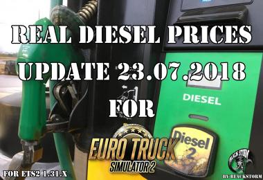 Real Diesel Prices for ETS2 map  (23.07.2018)