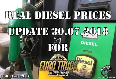 Real Diesel Prices for ETS2 map (30.07.2018)