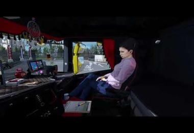 Animated female passenger in truck 1.32