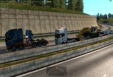 Heavy oversized trailers with machinery 1.32