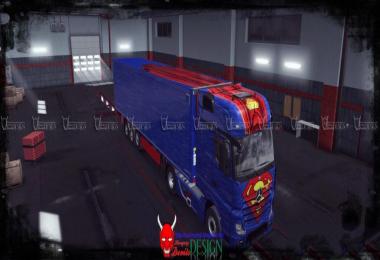 Superman Mercedes A. 2014 & Krone Trailer Skin v1.0