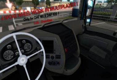 4 Spoke Steering Wheel for DAF (TruckersMP) v1.0