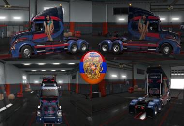 Freightliner Cascadia and Volvo VNL670 Kar style Skins v1.32.3.14