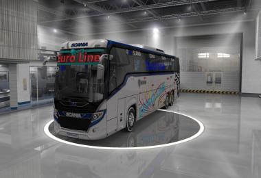 Scania touring new euro line skin with more addon 1.33