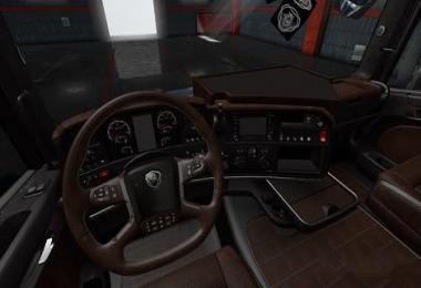 Black and Brown Interior for Scania T by RJL v2.2