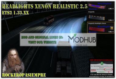 Headlights Xenon Realistic and Visors Rockeropasiempre v2.5