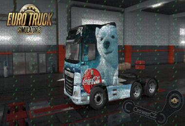 Xmas Coca-Cola Bear Combo Skin DAF XF E6 + Ownership Trailer v1.0