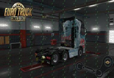 Xmas Coca-Cola Bear Combo Skin DAF XF E6 + Ownership Trailer v1.0