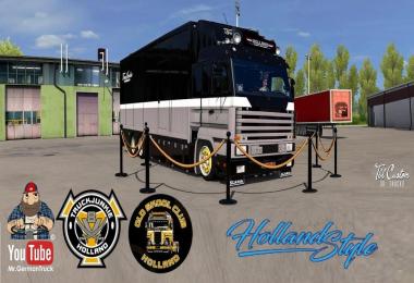 Scania 143M V8 500 Old Pirate + Interior + Tandem Trailer v1.0