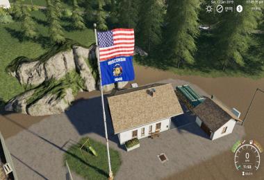 USA above Wisconsin State Flag v1.0