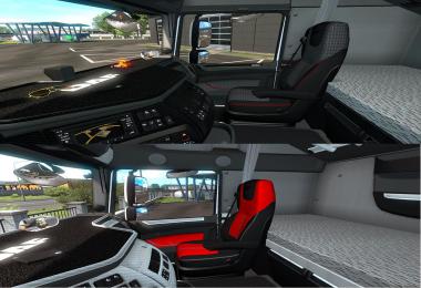 White black carbon detailed DAF XF euro6 interior v1.0