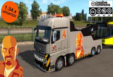 CUSTOM SKIN FOR ACTROS MPIV CRANETRUCK ETS2 1.34.x