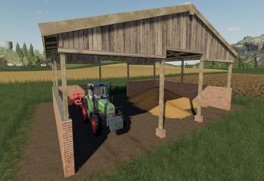 Wood Frame Open Sheds With Brick Wall v1.0.0.0