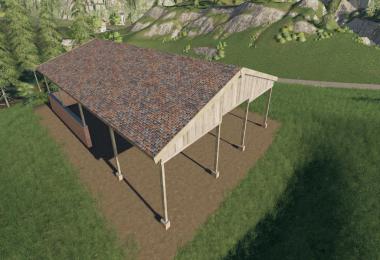 Wood Frame Open Sheds With Brick Wall v1.0.0.0