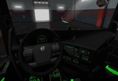 Volvo FH 2012 Black - Green Interior With Green Lights 1.34.x