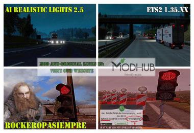 AI Realistic lights v2.5 for ETS2 1.35.x