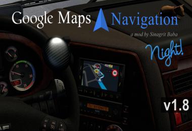 ETS 2 - Google Maps Navigation Night Version v1.8