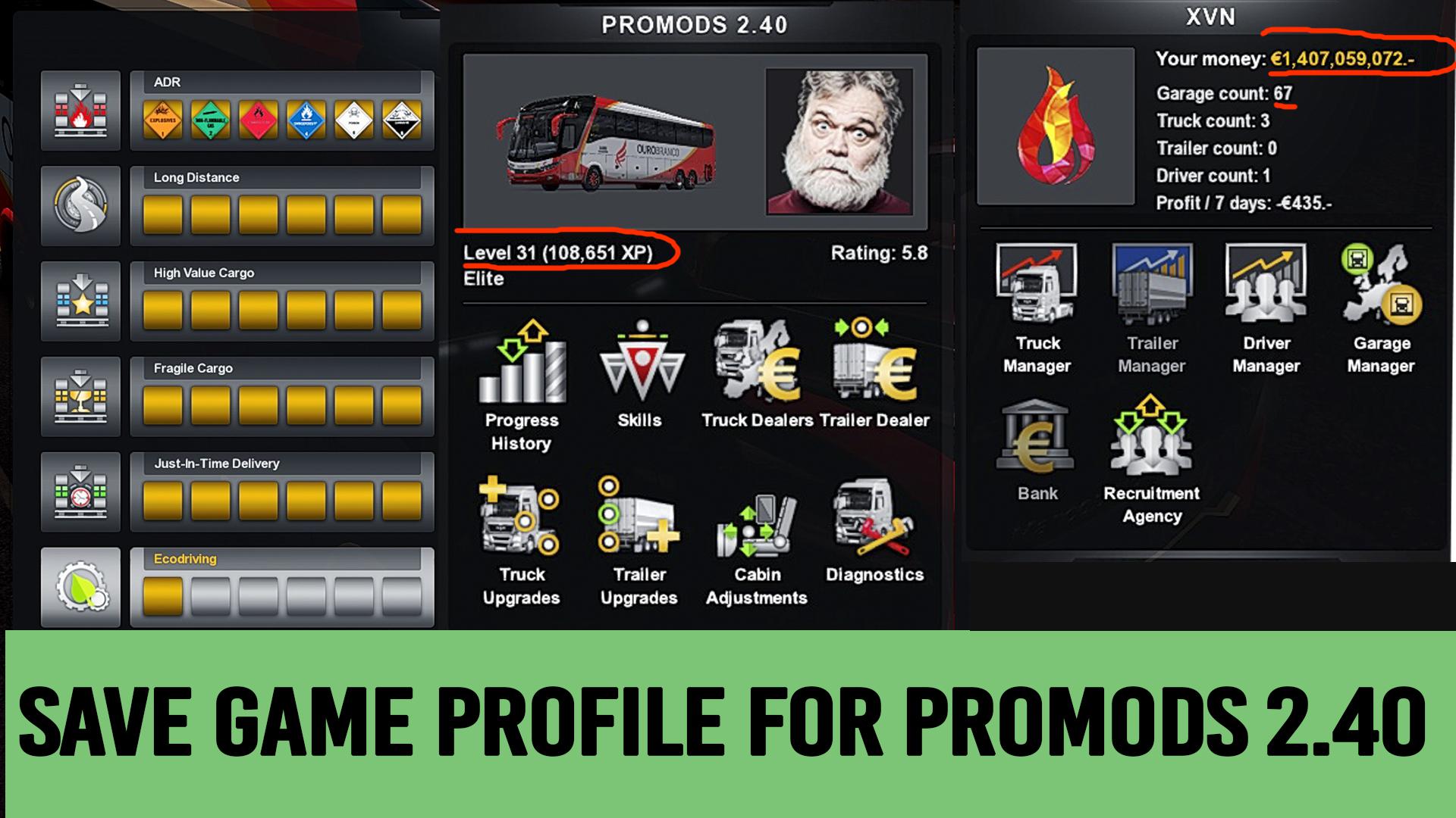 Save Game Profile For Promods 2 40 Ets2 1 34 Modhub Us
