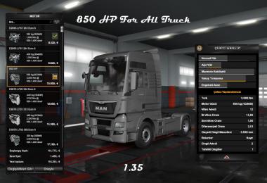 850 HP For All Truck 1.35.x