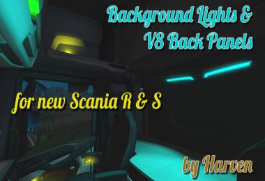 Background Lights & V8 Back Panels for new Scania R & S 1.35.x