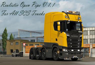 Realistic Open Pipe v1.1 For All SCS Trucks