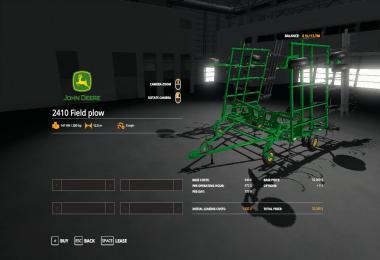 John Deere 2410 3 section plow V1.0