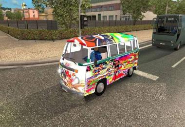 Volkswagen Transporter 2 Hippie in traffic 1.35