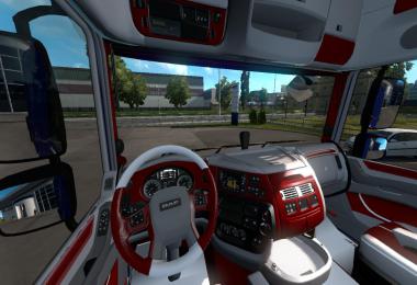 DAF Euro6 red and white interior v1.0