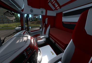 DAF Euro6 red and white interior v1.0