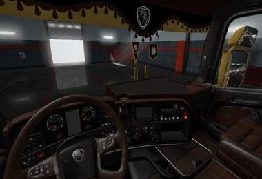 Black Brown Interior for Scania v4.0