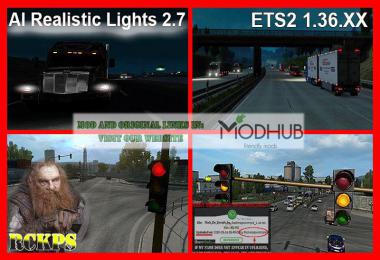 AI Realistic lights v2.7 for ETS2 1.36.x