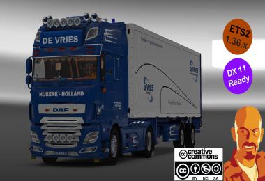 DAF XF 116 DEVRIES + TRAILER ETS2 1.36.x DX11