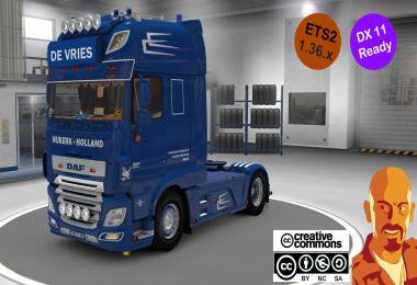 DAF XF 116 DEVRIES + TRAILER ETS2 1.36.x DX11