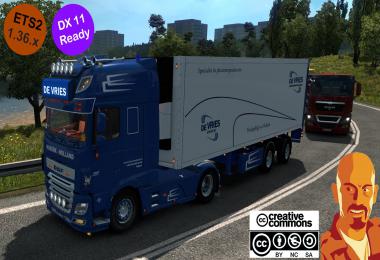 DAF XF 116 DEVRIES + TRAILER ETS2 1.36.x DX11