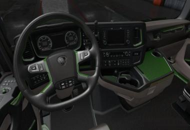 Scania 2016 S & R Black - Green Interior 1.36.x