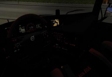 Volvo FH 2012 Black - Red Interior with Red Button Lights 1.36.x