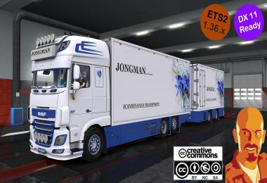 DAF XF116 FLOWER SHUTTLE + TRAILER ETS2 DX11 1.36.x