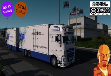 DAF XF116 FLOWER SHUTTLE + TRAILER ETS2 DX11 1.36.x