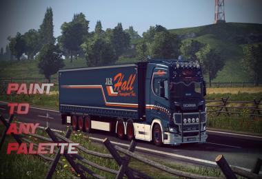 SCANIA S + KRONE TRAILER J&R Hall skin v1.0