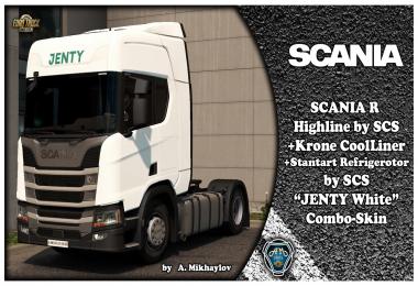 SCANIA R Highline JENTY White Combo skin v1.0