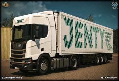 SCANIA R Highline JENTY White Combo skin v1.0