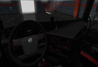 Volvo FH 2012 Black - Red Interior With Red Interior Lights 1.36.x