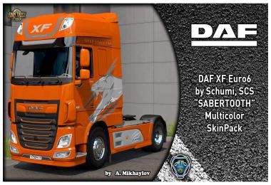 DAF XF Euro6 SABERTOOTH Multicolor SkinPack v1.0