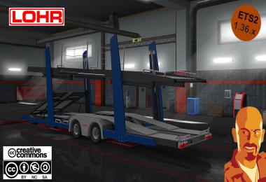 LOHR CAR TRANSPORT TRAILER ETS2 DX11 1.36.x