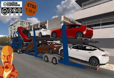 LOHR CAR TRANSPORT TRAILER ETS2 DX11 1.36.x