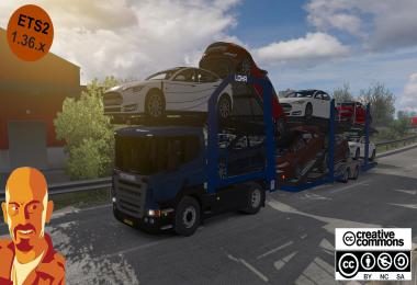 LOHR CAR TRANSPORT TRAILER ETS2 DX11 1.36.x